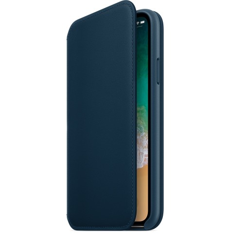 Apple Iphone X Leather Folio Cosmos Blue 